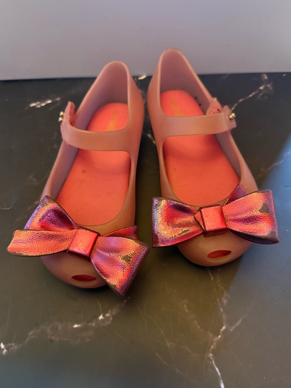 Mini Melissa  Pink Bow Jelly Mary Jane Kids Shoes
